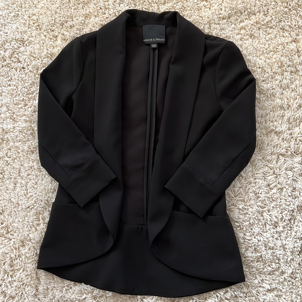 Harlow & Graham 3/4 sleeve black blazer
